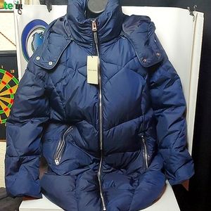 Cole Hahn Blue Puffy 3/4 Outwear Funnel